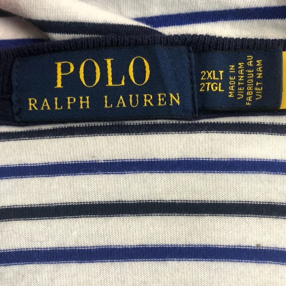 Polo Ralph Lauren Men’s Striped Crew Neck T-Shirt - White/Navy